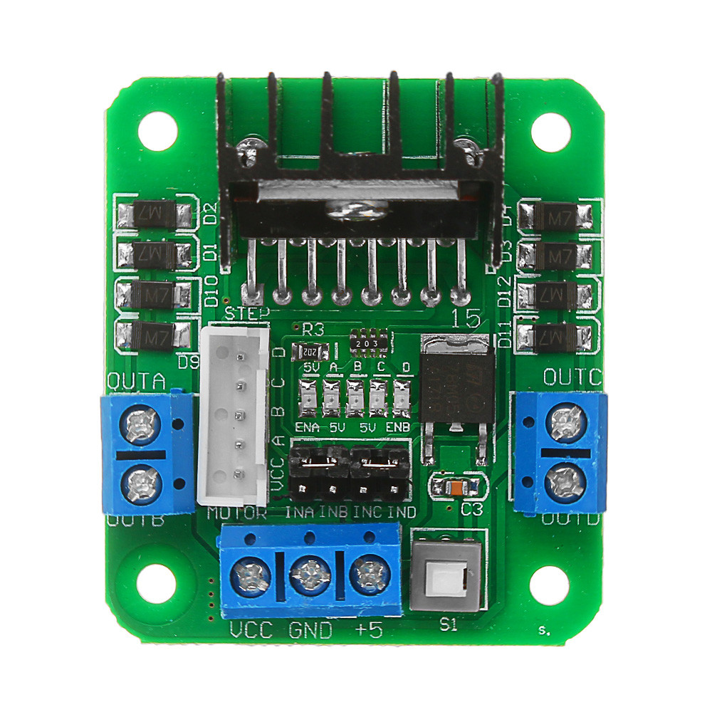 L298 Dual H-Bridge Motor Driver Board - 2A peak current.