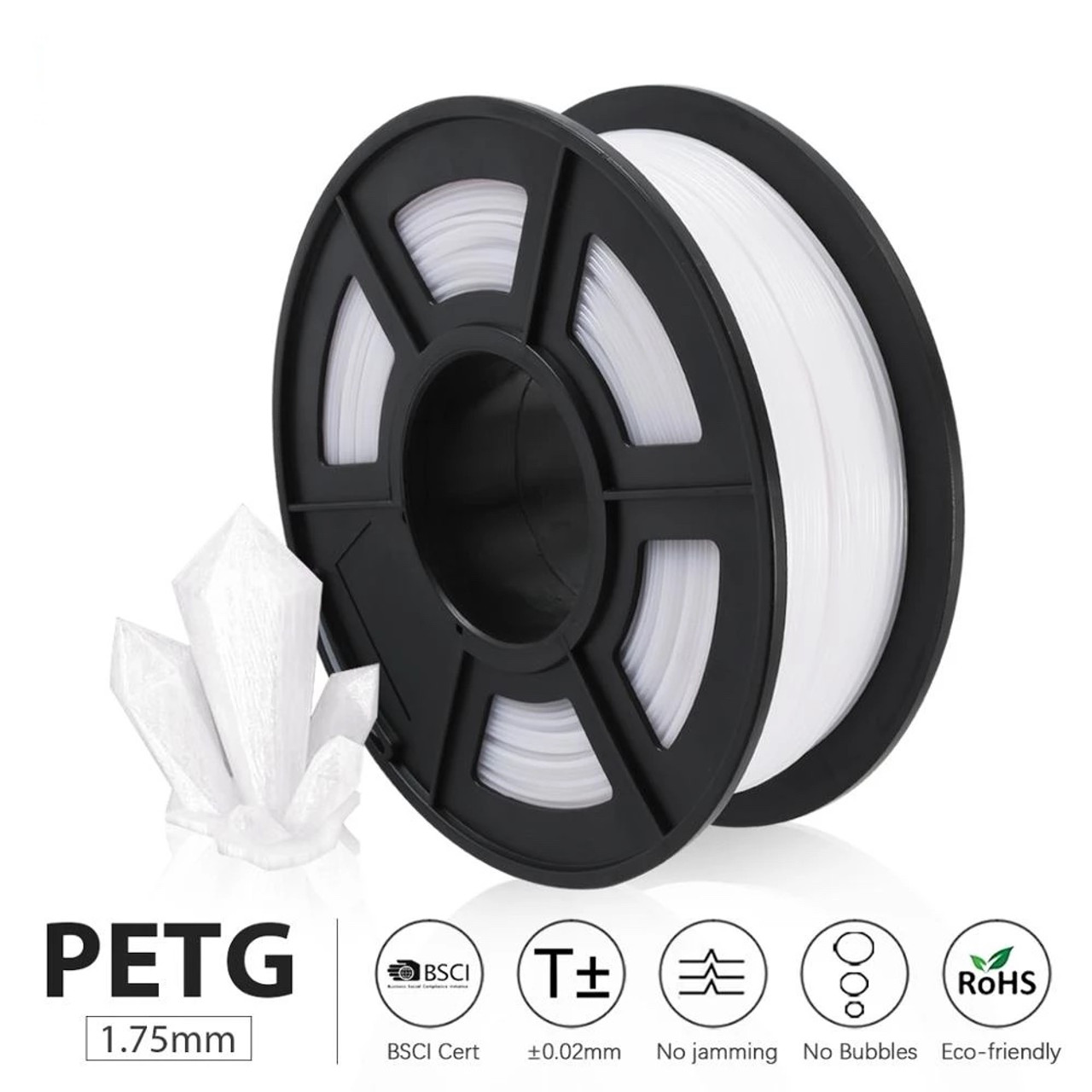 TECBEARS PLA 3D Printer Filament 1.75mm Black, Dimensional Accuracy +/-  0.02 mm, 1 Kg Spool, Pack of 1