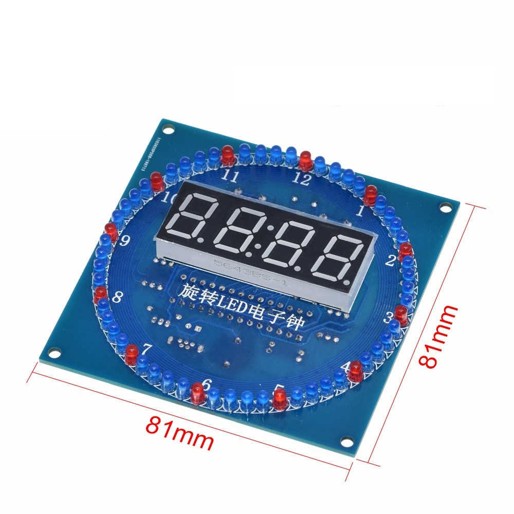 Rotating LED Display Alarm Clock Module - Durable.