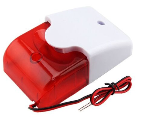Mini Wired Strobe Siren 12V - 115dB, ABS housing.