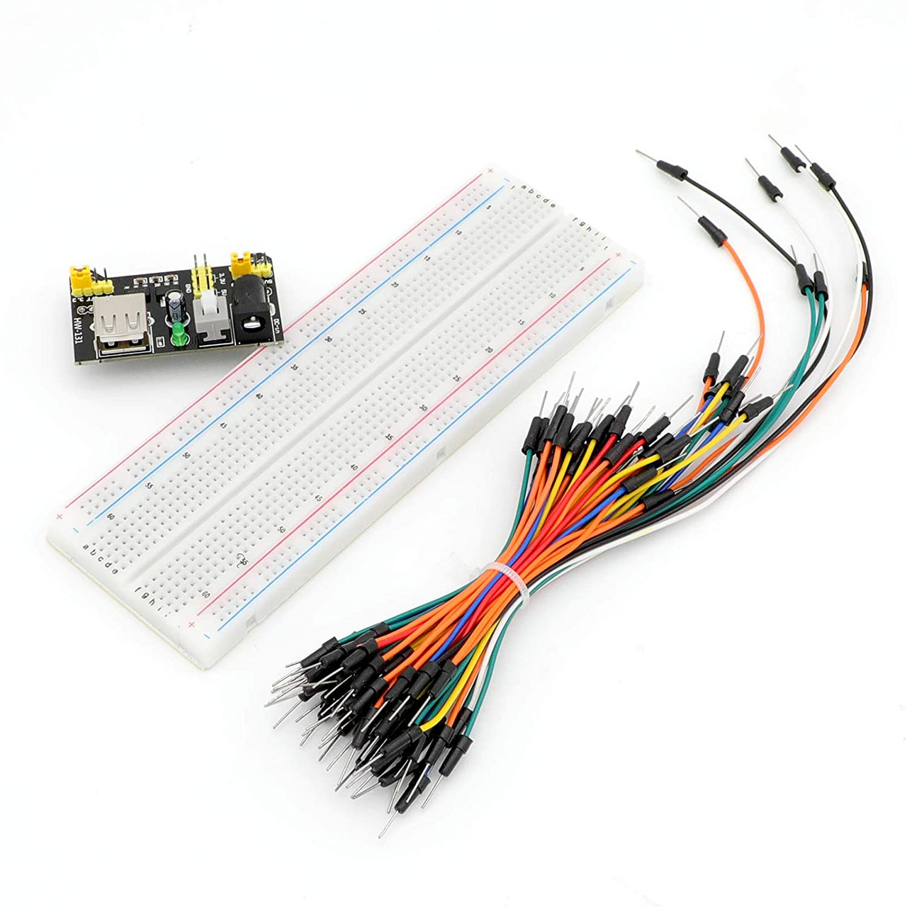 HUAREW Breadboard Kit with Power Supply Module， Jumper Wires，Battery  Clip，830 & 400 tie-Points Breadboard