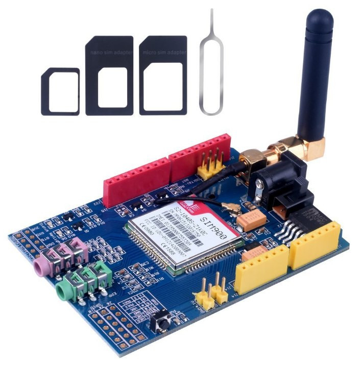 SIM900 GPRS/GSM Shield - GSM, SMS, GPRS, GPIOs comm.