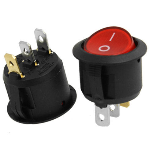 AC 10A/250V 3 Pin Waterproof Round Rocker Switch