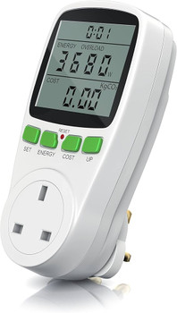 UK Plug Plug-in Digital LCD Energy Monitor Meter