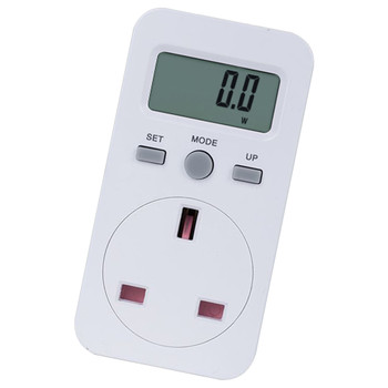 UK Plug Plug-in Digital LCD Energy Monitor Meter
