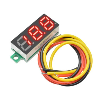 0.28inch 0-100V Three Wire DC Voltmeter Red