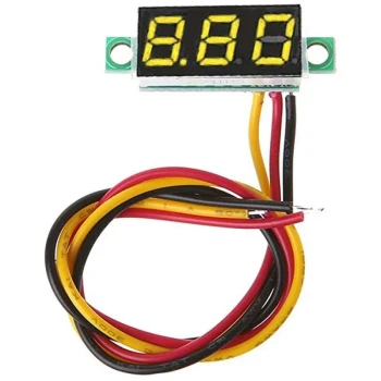 0.28inch 0-100V Three Wire DC Voltmeter Yellow
