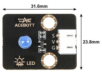 ACEBOTT Blue LED Module Easy-Plug Compatible with ESP32/Arduino