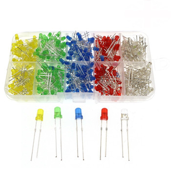 500pcs/1Box 3MM LED Light Emitting Diode Kit