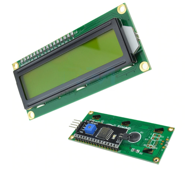 LCD 16x2 yellow backlight /w I2C
