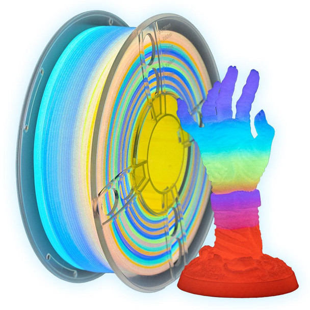 Rainbow PLA Glow in the dark, 1.75mm, 1kg Spool