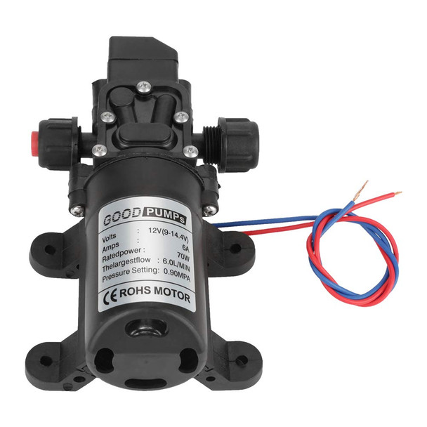 12V DC  70W High Pressure Diaphragm Pump, 0.9Mpa 6L/Min