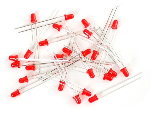 Diffused Red 3mm LED 25 pack