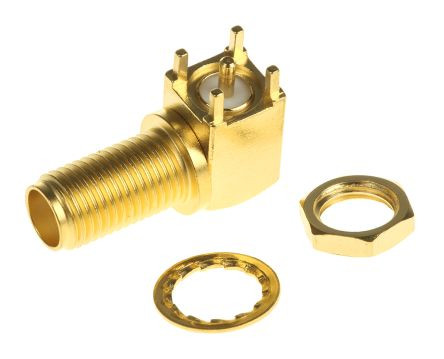 SMA Right Angle PCB Thru Hole Jack, Long Version