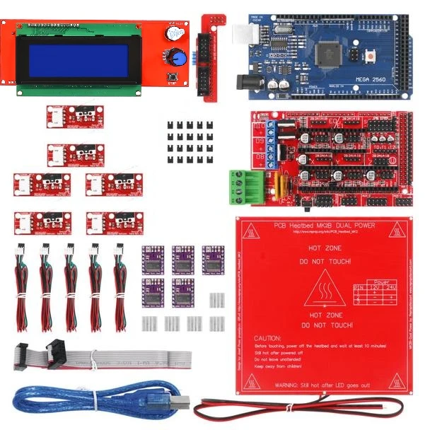 3D Printer Kit (RAMPS 1.4+2004 LCD+PCB Heat Bed MK2B)