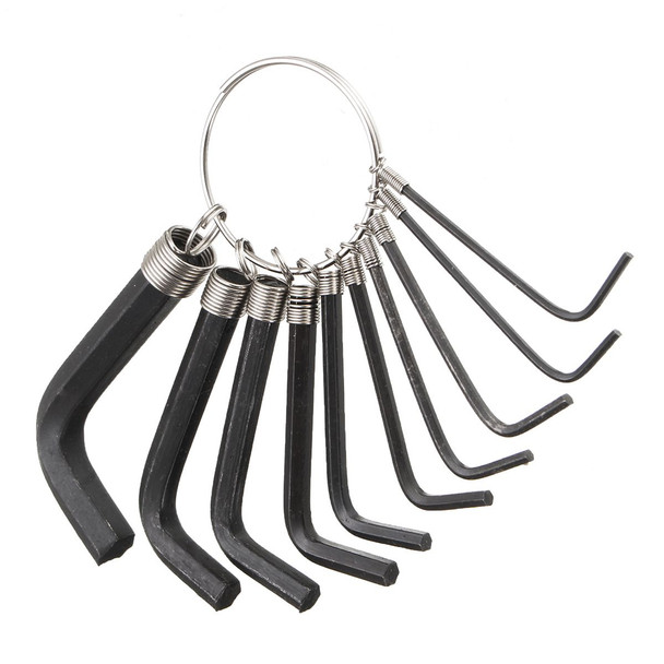 10Pcs Metric Hex Key Allen Wrench Set