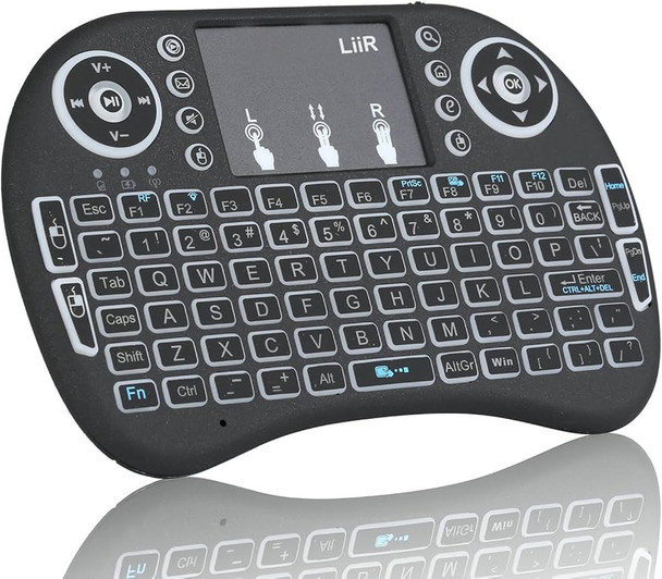 Rii 2.4GHz Mini Wireless Keyboard with Touchpad,QWERTY,LED Backlit,Portable Keyboard