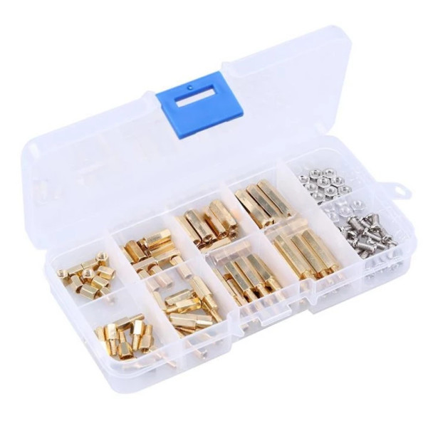 120 Pcs/Box M3 Stainless Steel Screw Nut Brass Column Kit