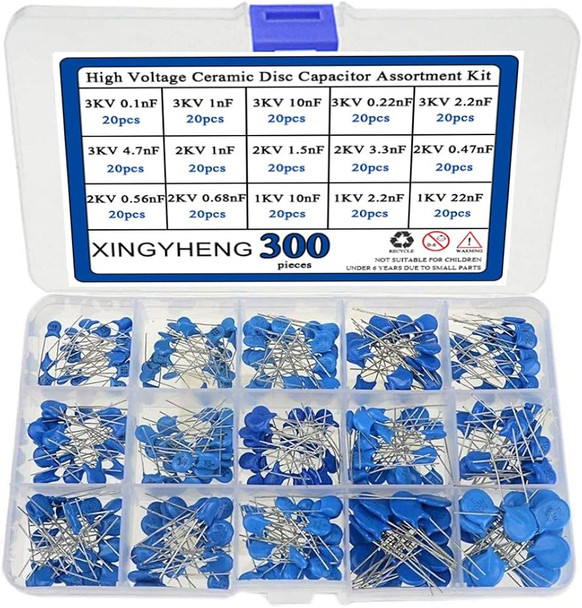 300PCS High Voltage Ceramic Capacitor Kit