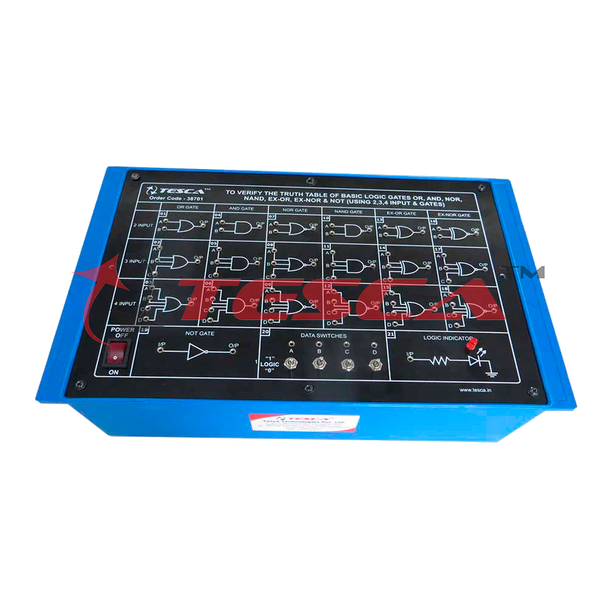 To Verify the truth table of basic logic gates or and NOR, NAND,Ex-NOR, Ex-OR, Ex-NOR and NOT - Order Code 38701