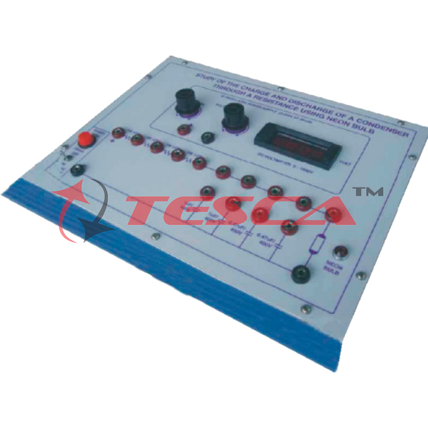 Study of the charge and discharge of condenser through a resistance using Neon Bulb with Power Supply and 1 digital meter - Order Code 36286