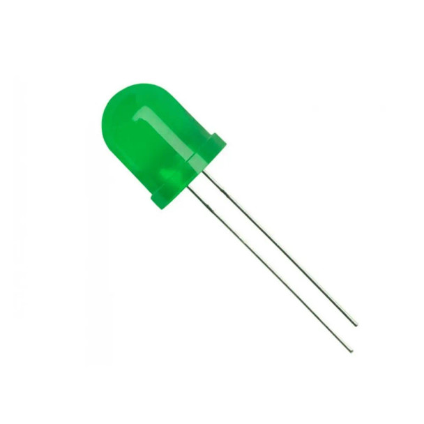 Green 10mm Diffused 20mA Round LED
