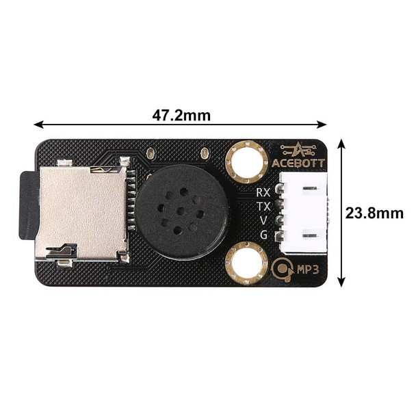 ACEBOTT MP3 Voice Broadcast Module with 128MB SD Card Easy-Plug Compatible with ESP32/Arduino