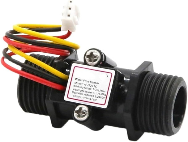 ZJ-S201C G1/2 1-30L/min 5-15V Flow Meter (Black)
