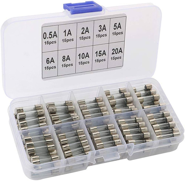 5x20mm 0.25A~6.3A Glass Fuse Assortment Kit