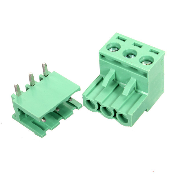 2.54mm 3-Pin Right Angle Plug-in Terminal
