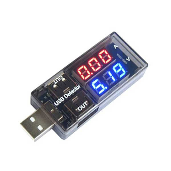Dual USB current and voltage tester - Voltage range (3V-9V).