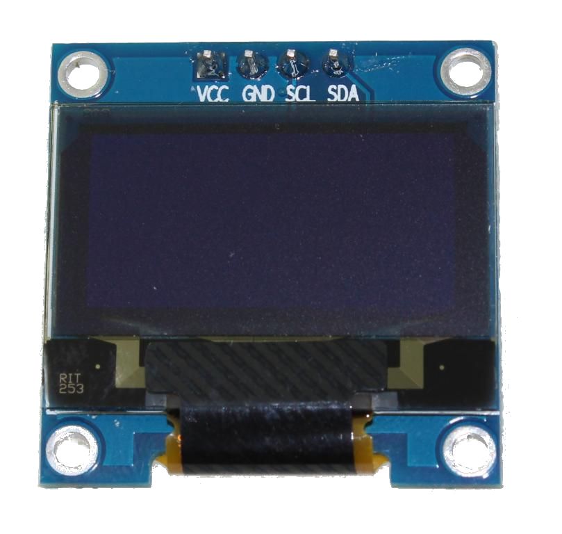 1.3" White IIC 128X64 OLED LCD - 3-5V DC, -30°C to 70°C.