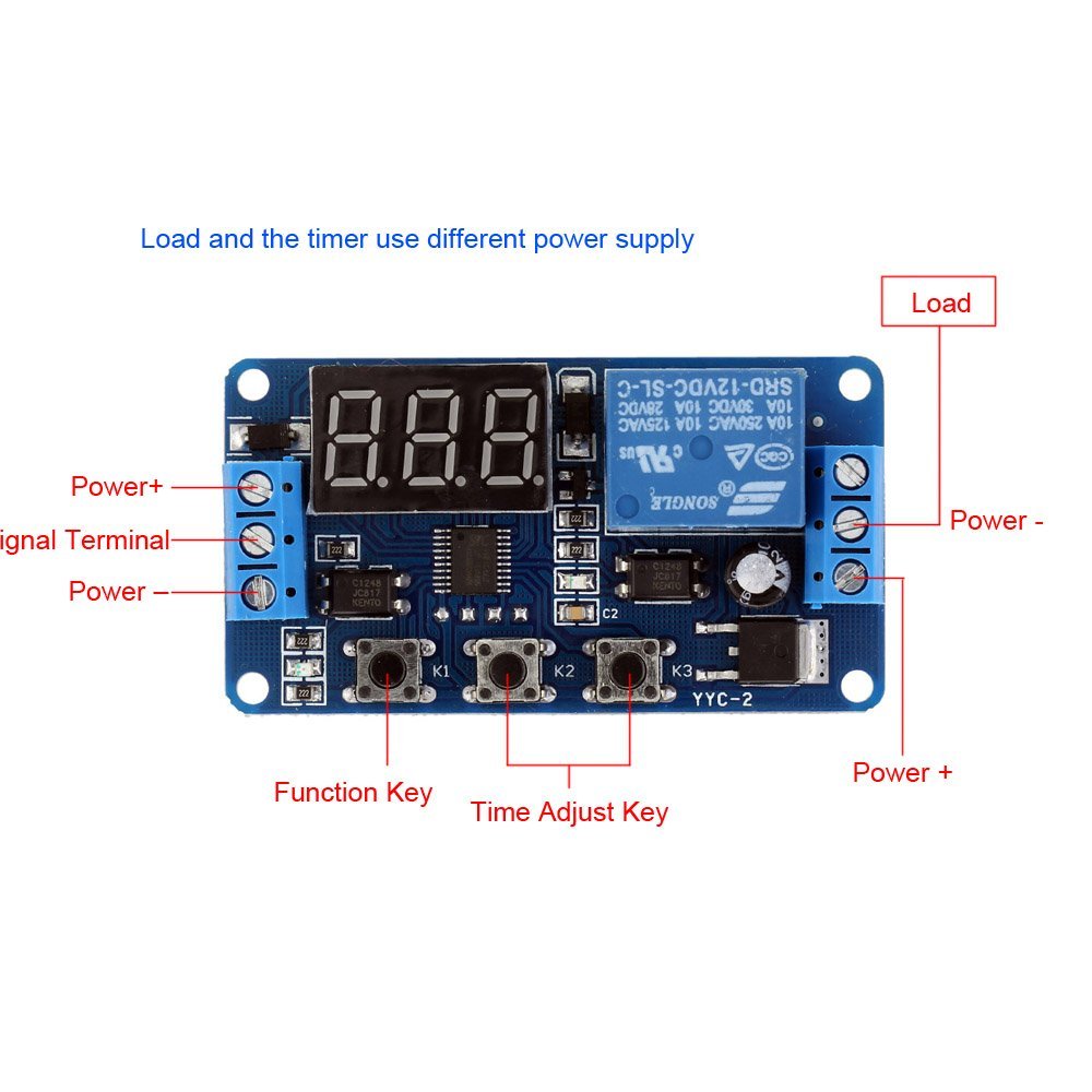 12V 1 Channel Time Delay Relay - Durable industrial design.