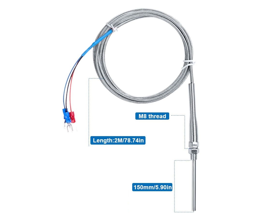 2M M8 PT100 RTD Temperature Sensor Probe