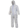 Ronco Care™ Polypropylene Coverall With Hood, Elastic Wrists & Ankles, Zipper Closure, Available in White or Blue (25 coveralls / case)
