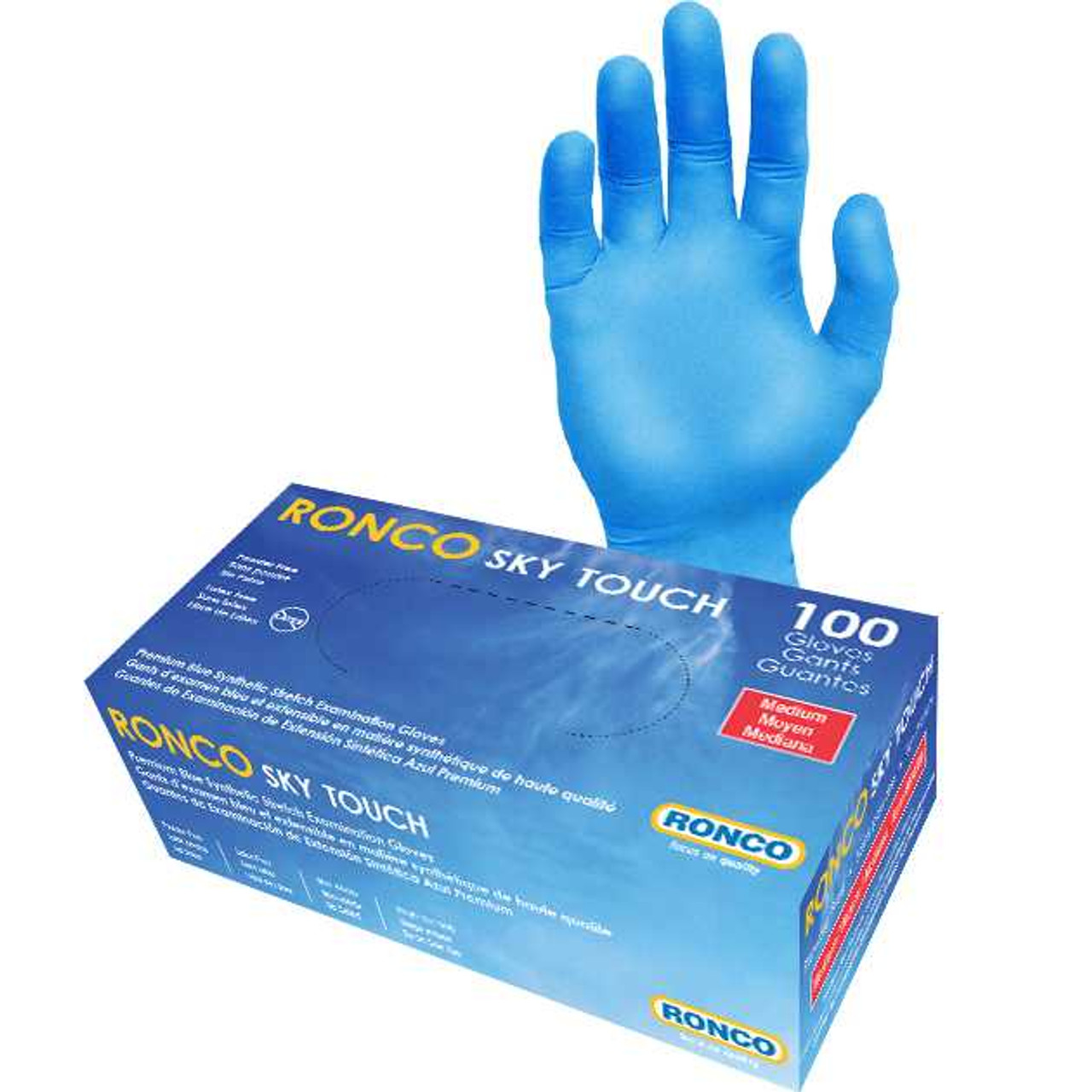 Sky Touch, Sky Blue Vinyl + Nitrile Blend Examination Gloves - 4 mil (1,000 gloves / case)