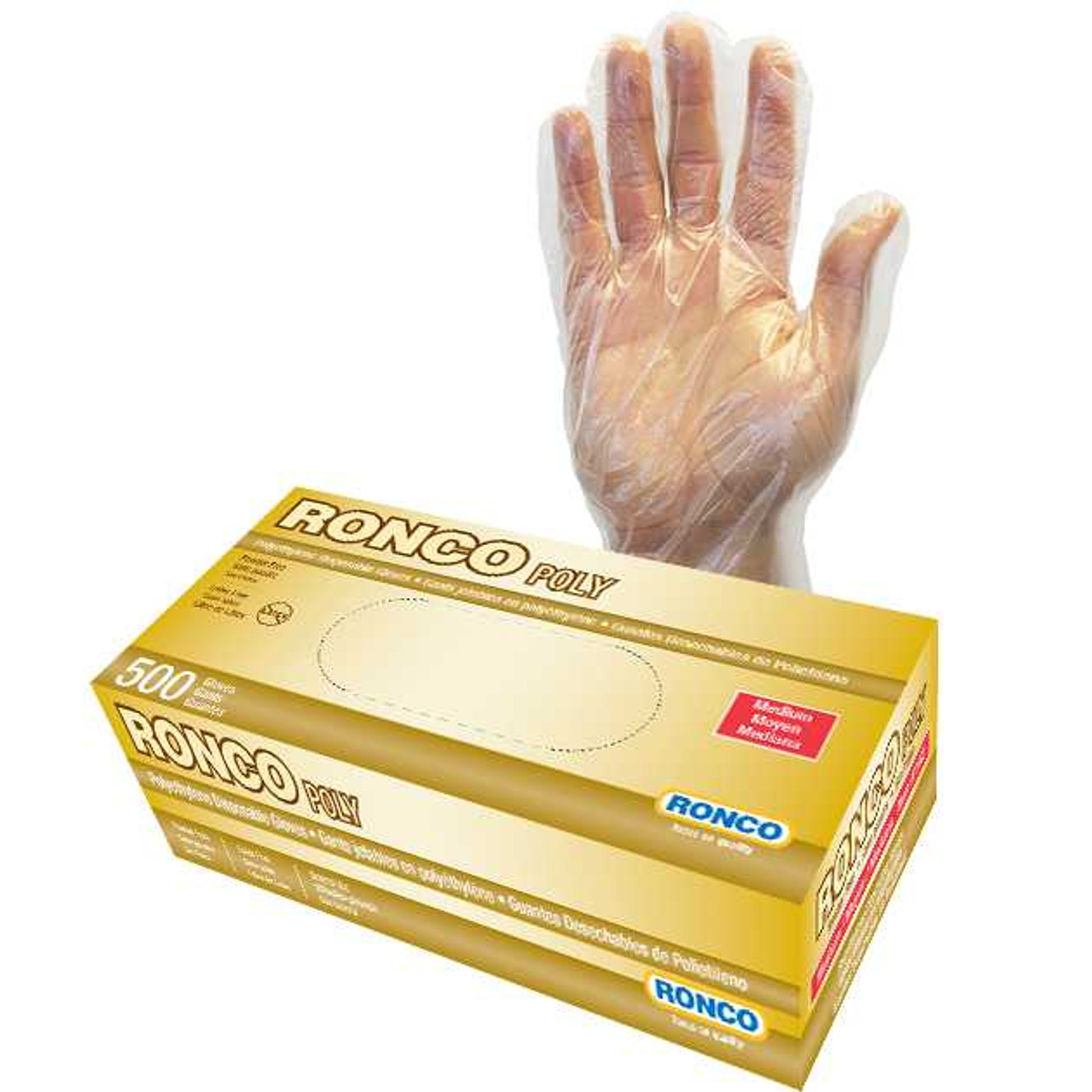 Ronco Poly, Clear Polyethylene Disposable Glove (10,000 gloves / case)