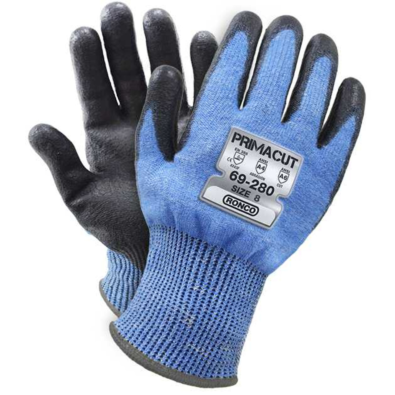 PrimaCut™ 69-280 PU Palm Coated HPPE Glove, Cut Level: ANSI 6 (24 pairs / case)