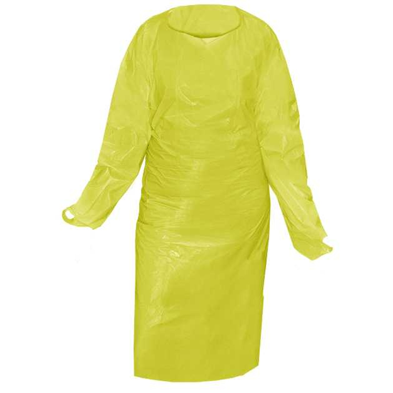 CoverMe™ Level 3 CPE Gown with Thumb Loops - 1.2 mil, Available in White, Blue, or Yellow (200 gowns / case)