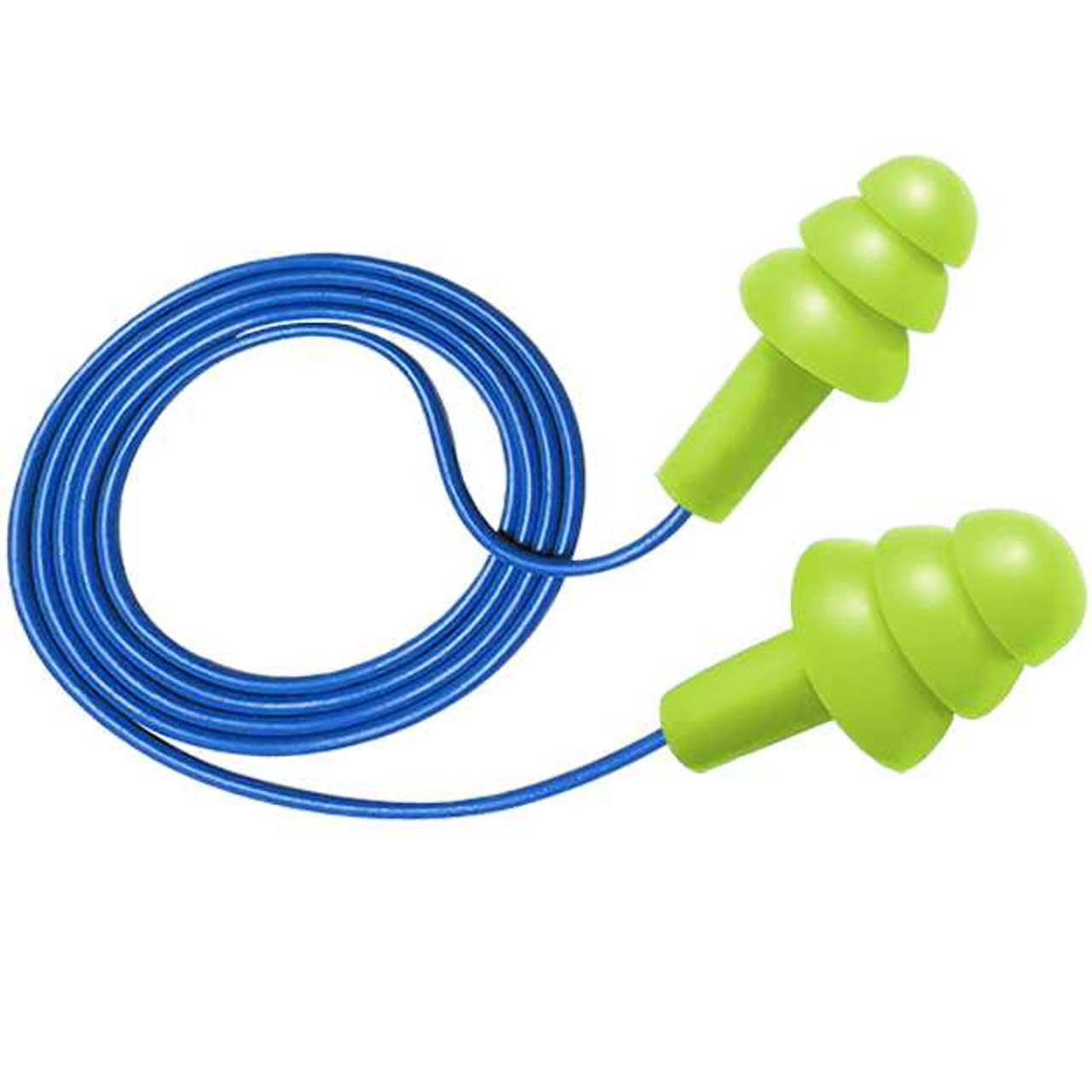 Hush™ 50-23C, 3 Flanged Reusable Earplug, Corded, NRR 25 (1,000 pairs / case)