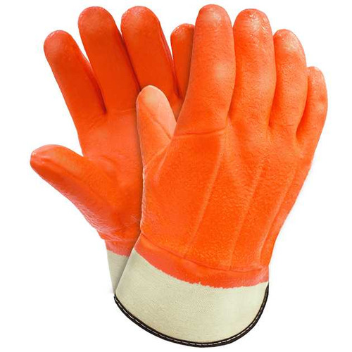 Iceberg™, High Viz Flourescent Orange Double Dipped PVC Glove With 3 Cuff Styles (72 pairs / case)