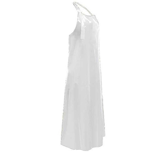 CoverMe™ Polyurethane Apron With Adjustable Straps - 5.5 mil, Available in White, Blue, or Yellow (24 aprons / case)