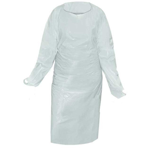 CoverMe™ Level 3 CPE Gown with Thumb Loops - 1.2 mil, Available in White, Blue, or Yellow (200 gowns / case) CoverMe™ Level 3 CPE Gown with Thumb Loops - 1.2 mil, Available in White, Blue, or Yellow (200 gowns / case)