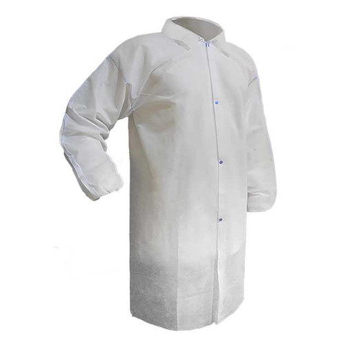 Ronco Care™ Polypropylene Labcoat With Collar, Front Snaps, No Pockets, Available in White or Blue (50 labcoats / case) Ronco Care™ Polypropylene Labcoat With Collar, Front Snaps, No Pockets, Available in White or Blue (50 labcoats / case)