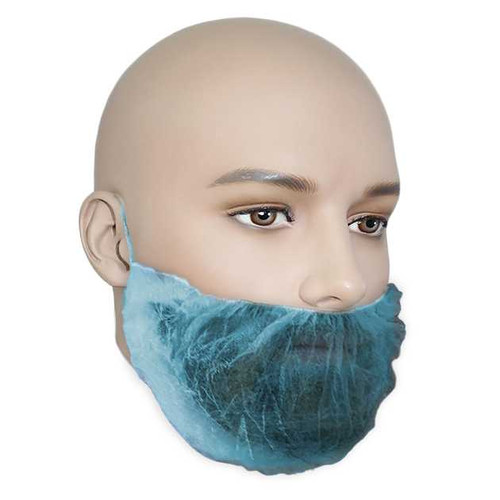 Easy Breezy™ Beard Cover - Non-Woven, Available in White or Blue (1,000 beard covers / case)