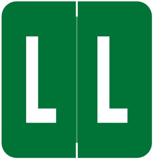 VRE/GBS Alphabetic Labels - 8850 Series (Rolls) L- Dk. Green