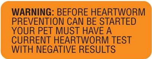 Warning Before Heartworm 2-1/4"x7/8" Fl-Orange