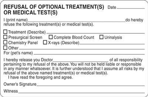 Refusal Optional Treatments 4"x2-5/8" White