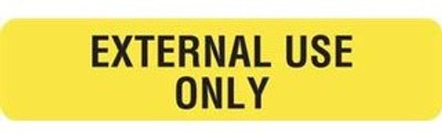 Vet Instruction Label - "External Use Only" 1-5/8" W x3/8" H - Fl-Yellow - 500/Box