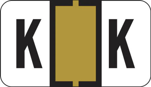 Traco Alphabetic Labels - TRAM Series (Rolls) - K - Gold & Black